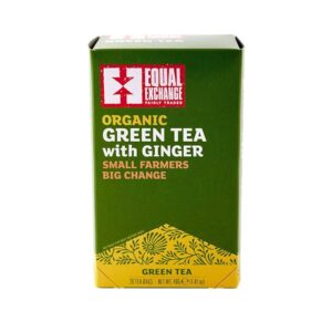 Home equal exchange organic green tea with ginger, 20 count