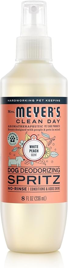 61aYqj-jXL._AC_SY879_.jpg MRS. MEYER'S Clean Day Dog Deodorizing Spray, White Peach Scent, 8oz - Image 1