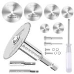11 PCS Rotary Drill Saw Blades: 6 PCS Mini Circular Saw Blades with 2 PCS 1/4