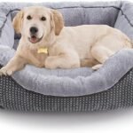 INVENHO Medium Dog Beds for Medium Dogs Washable, Rectangle Dog Bed Medium Size Dog, Orthopedic Dog Bed, Warming Soft Calming Sleeping Puppy Bed Durable Pet Bed with Anti-Slip Bottom M(30