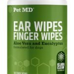 Dog Ear Cleaning Finger Wipes with Aloe Vera & Eucalyptus Oil – Veterinarian Formulated Pet Ear Wipes for Dog Ear Care – Made in USA – 50 Count