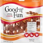 Good ‘n’ Fun Triple Flavor Kabobs Dog Treats, 24 Ounces, Long-Lasting Chews Made from Beef Hide, Real Chicken, Pork Hide, Duck and Chicken Liver